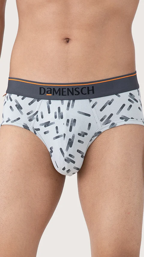 Deo-Cotton Brief- Stroke Grey