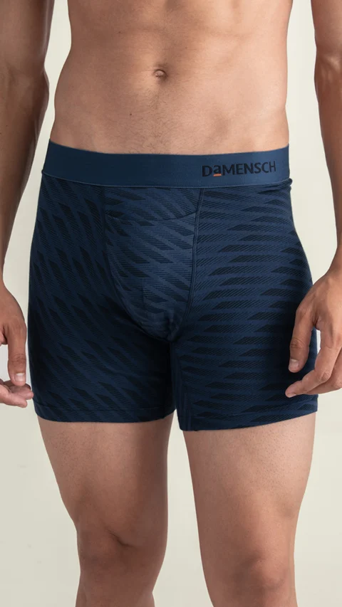 Deo-Soft Supima Boxer Briefs Core Print Abstract Comet Blue