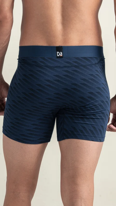 Deo-Soft Supima Boxer Briefs Core Print Abstract Comet Blue