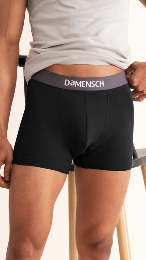 Value Deal Deo-Cotton Trunks- Brick Black, Hazy Black