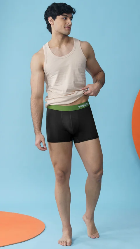 Value-Deal Deo-Soft Trunks - Flame Black, Moss Black