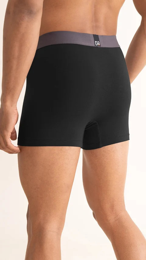 Value Deal Deo-Cotton Trunks- Hazy Black, Ivy Black