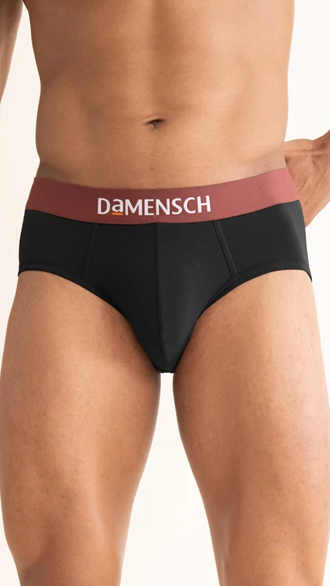 Value Deal Deo-Cotton Briefs- Ivy Black, Brick Black