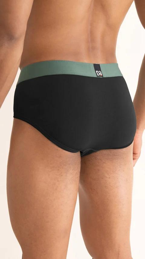 Value Deal Deo-Cotton Briefs- Ivy Black, Brick Black