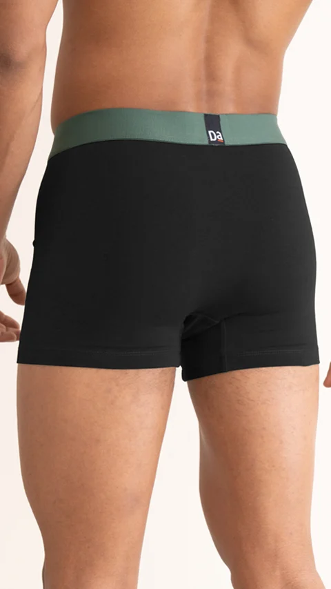 Value Deal Deo-Cotton Trunks- Ivy Black, Brick Black