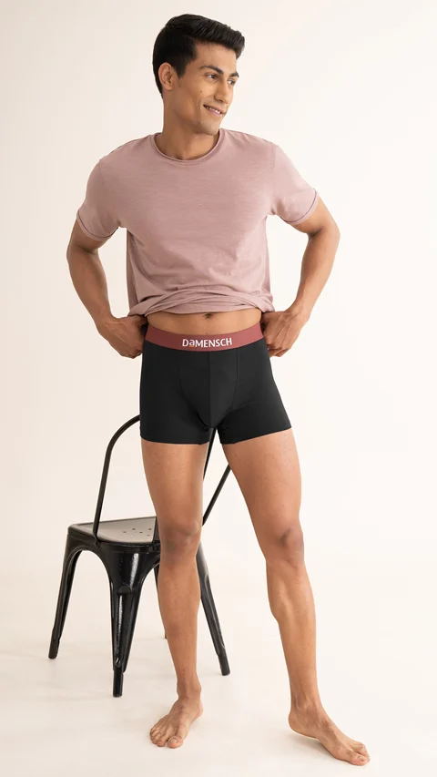 Value Deal Deo-Cotton Trunks- Ivy Black, Brick Black