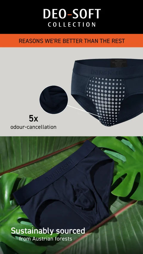 Value-Deal Deo-Soft Briefs - Ocean Black, Flame Black