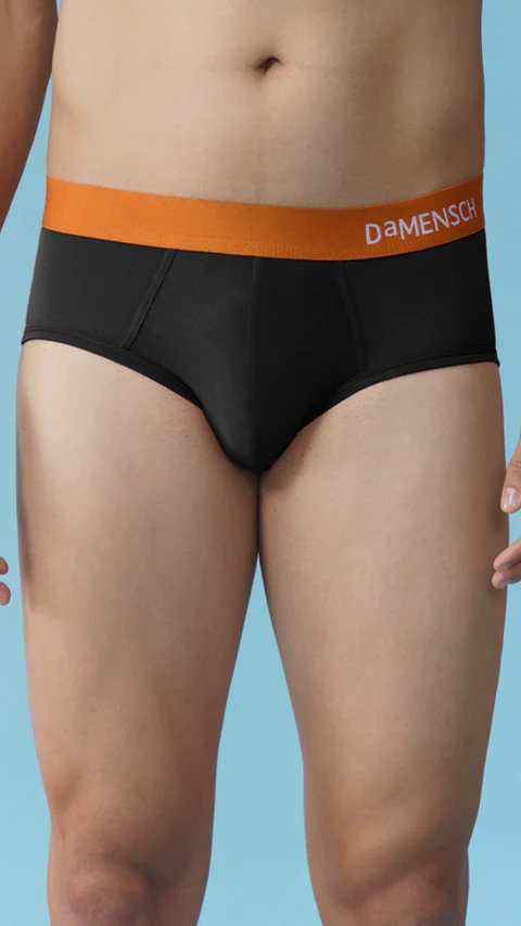 Value-Deal Deo-Soft Briefs - Ocean Black, Flame Black