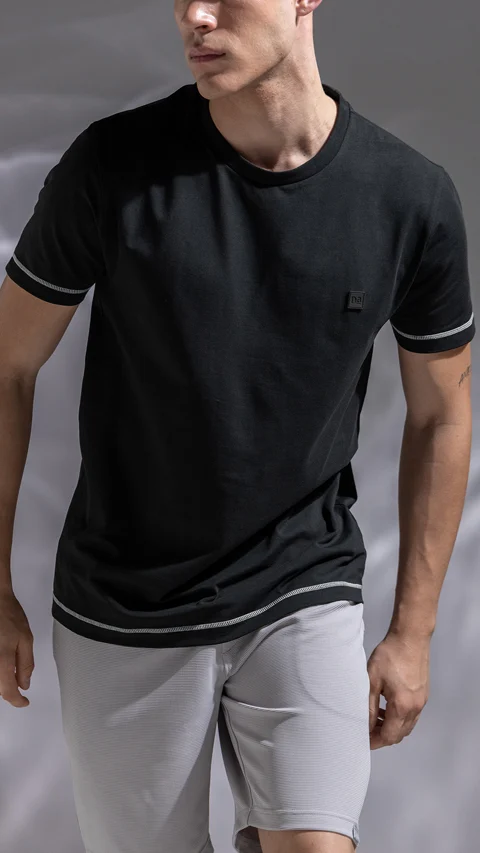 Fluid Tees Contrast Jet Black