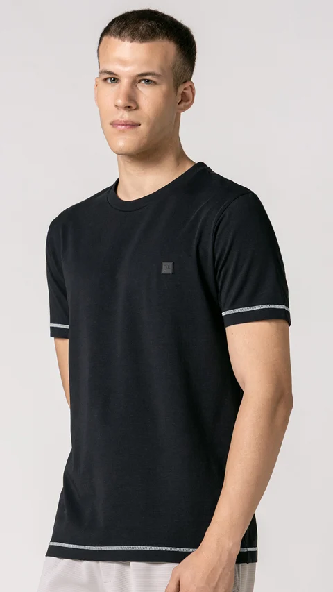 Fluid Tees Contrast Jet Black