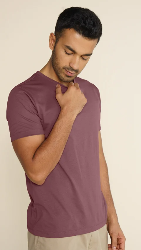 Breeeze Ultra-Light Solid T-Shirt Dark Wine