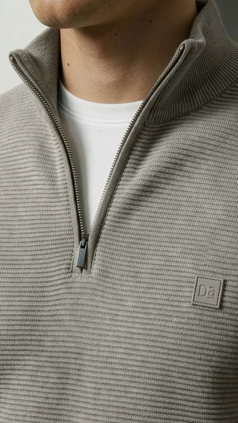 ReNEWd Ottoman Half-Zip Sweatshirts Cookie Beige