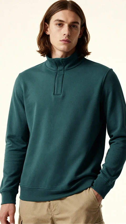 ReNEWd High-Neck Sweatshirts Marine Teal