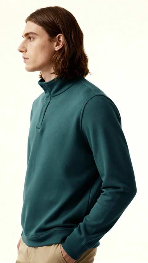 ReNEWd High-Neck Sweatshirts Marine Teal