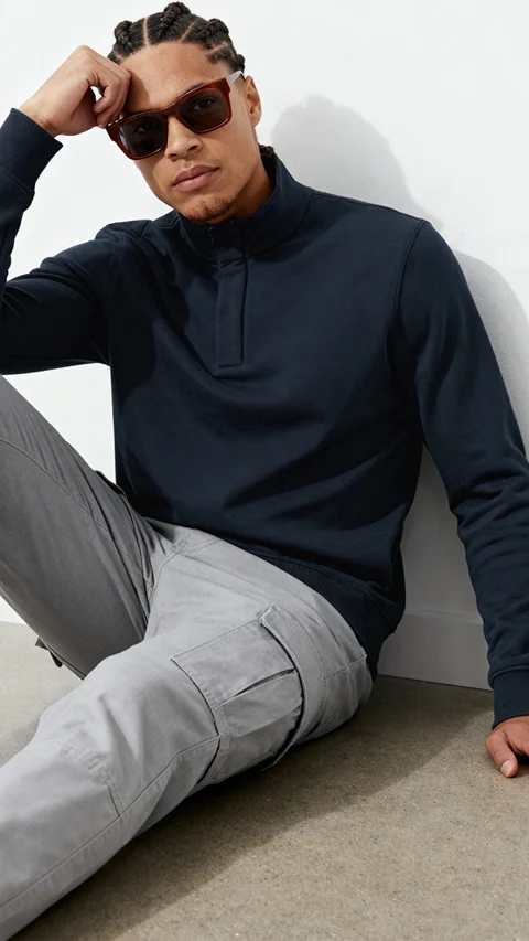 ReNEWd High-Neck Sweatshirts Nomad Navy