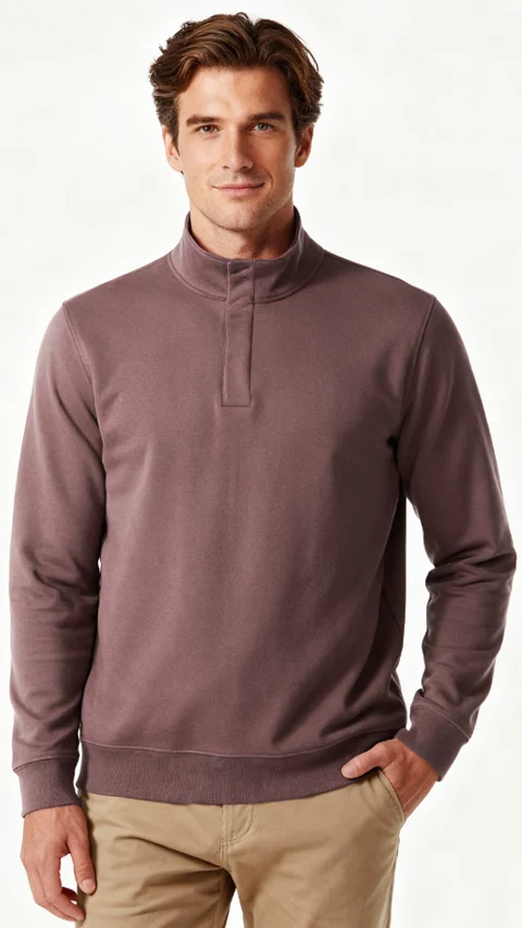 ReNEWd High-Neck Sweatshirts Stone Brown