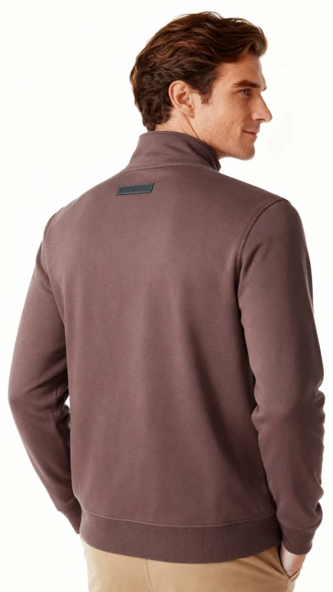 ReNEWd High-Neck Sweatshirts Stone Brown