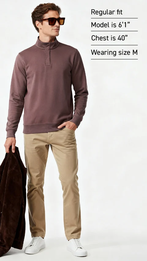 ReNEWd High-Neck Sweatshirts Stone Brown