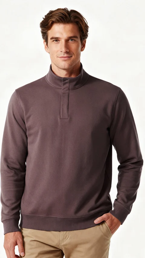 ReNEWd High-Neck Sweatshirts Stone Brown