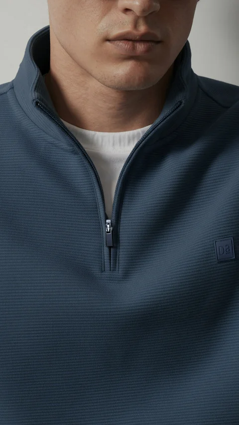 ReNEWd Ottoman Half-Zip Sweatshirts Honour Blue