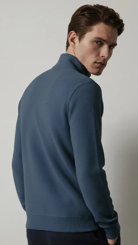 ReNEWd Ottoman Half-Zip Sweatshirts Honour Blue