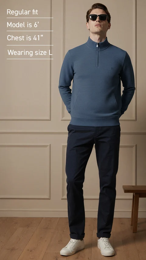 ReNEWd Ottoman Half-Zip Sweatshirts Honour Blue