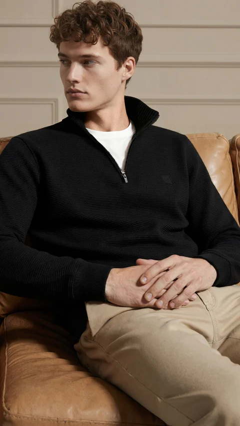 Next Half Zip Sweatshirt Eclipse Black 2XL