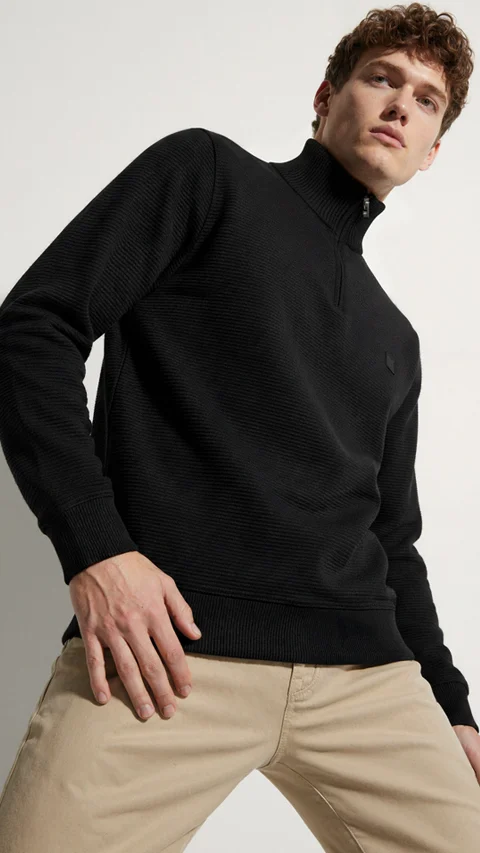 Next Half Zip Sweatshirt Eclipse Black 2XL