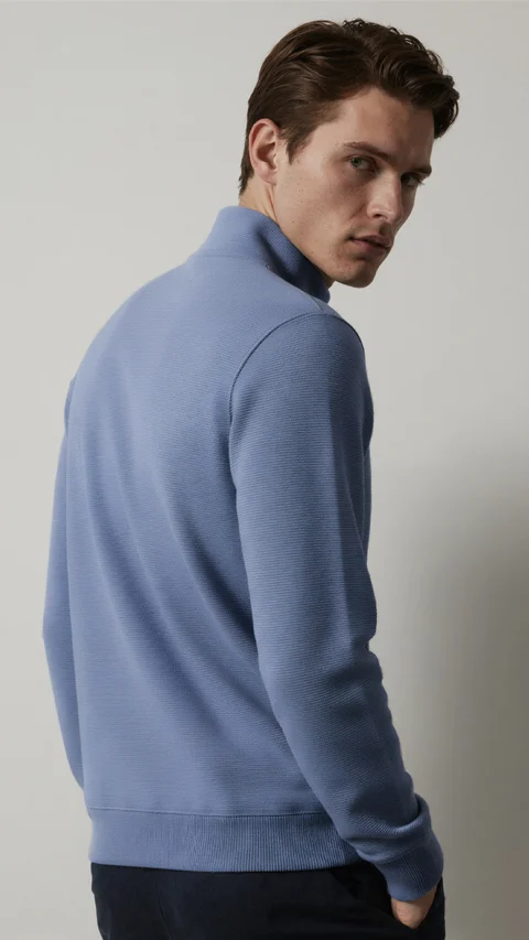 ReNEWd Ottoman Half-Zip Sweatshirts Fog Blue