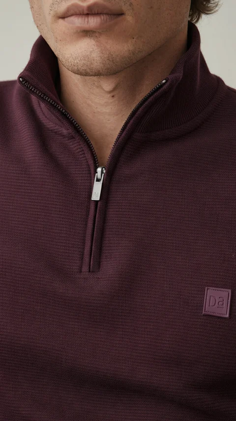 ReNEWd Ottoman Half-Zip Sweatshirts Loyal Maroon