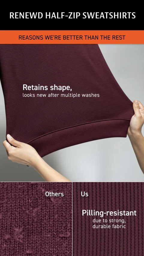 ReNEWd Ottoman Half-Zip Sweatshirts Butter Brown