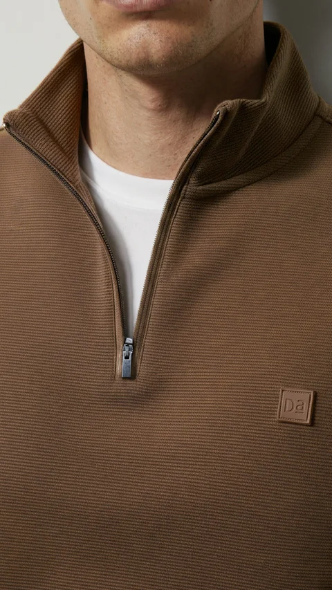 ReNEWd Ottoman Half-Zip Sweatshirts Butter Brown