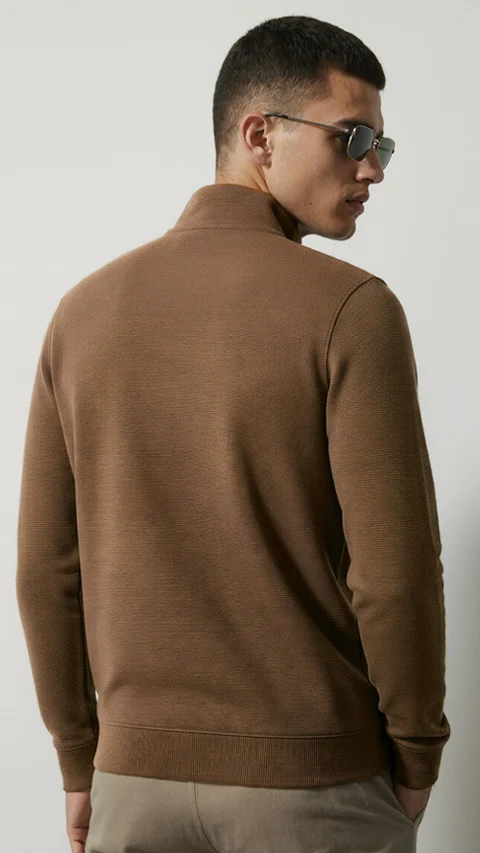 ReNEWd Ottoman Half-Zip Sweatshirts Butter Brown
