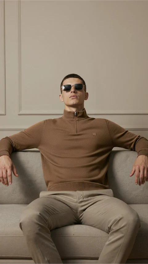 ReNEWd Ottoman Half-Zip Sweatshirts Butter Brown