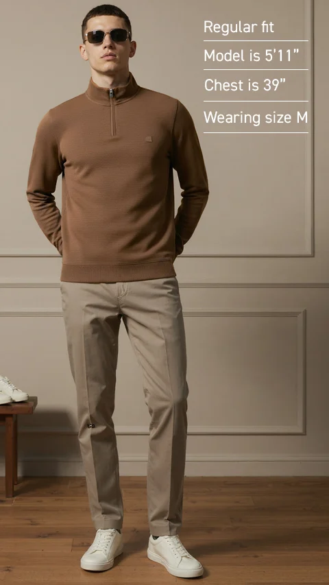 ReNEWd Ottoman Half-Zip Sweatshirts Butter Brown