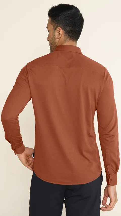 Constant All-Degree Pique Shirts Full Sleeves Brick Red