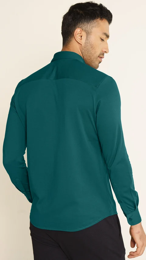 Constant All-Degree Pique Shirts Full Sleeves Night Teal
