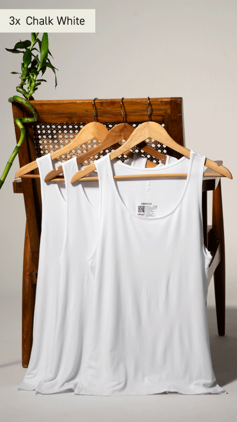 Long Weekender Bamboo Vests Box-D (Pack of 3)