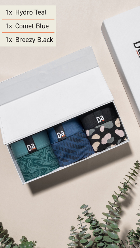 The Long Weekender Deo-Cotton Briefs Box-D (Pack of 3)