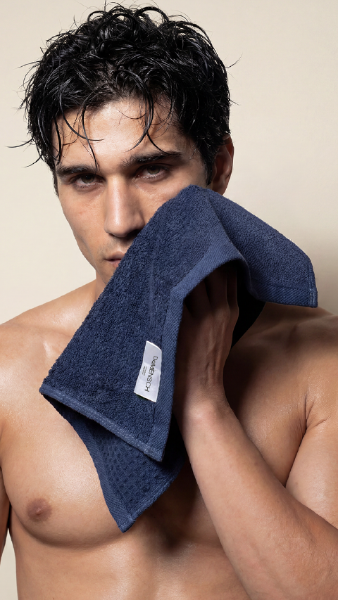 Bamboo Waffle Towel Set Ocean Blue, Forest Green