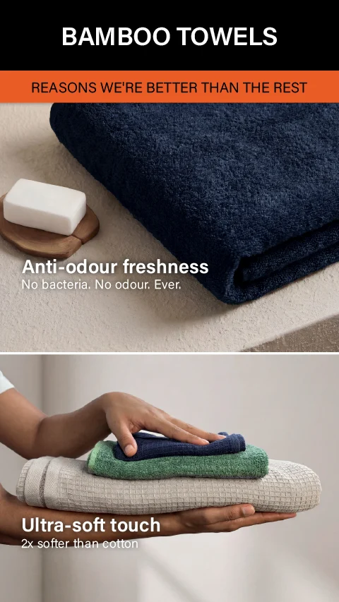 Bamboo Waffle Towel Set Ocean Blue, Forest Green