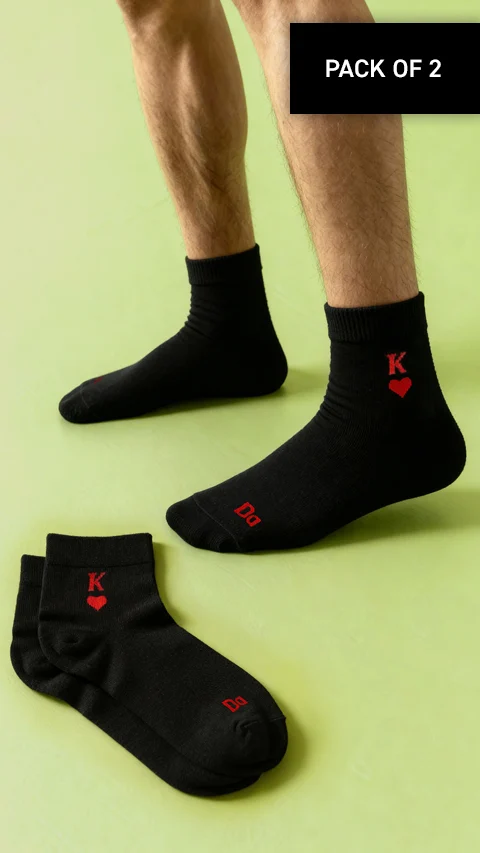 Bamboo Socks Motif King Black