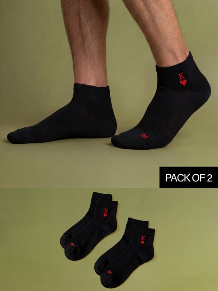 Bamboo Socks Motif King Black