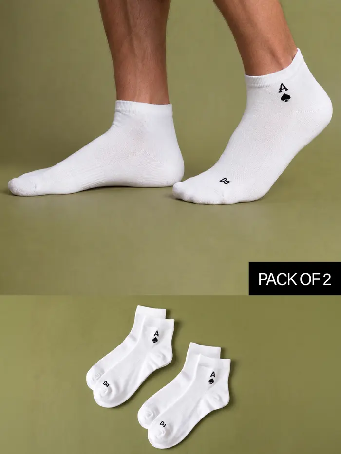 Bamboo Socks Motif Ace White