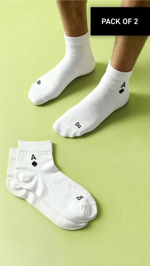 Bamboo Socks Motif Ace White