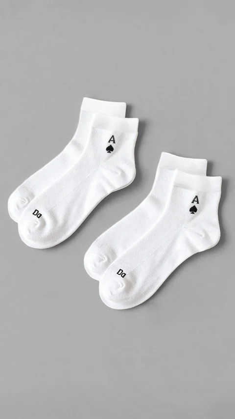 Bamboo Socks Motif Ace White