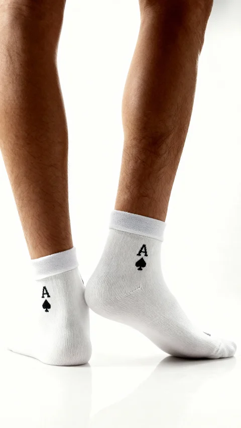 Bamboo Socks Motif Ace White