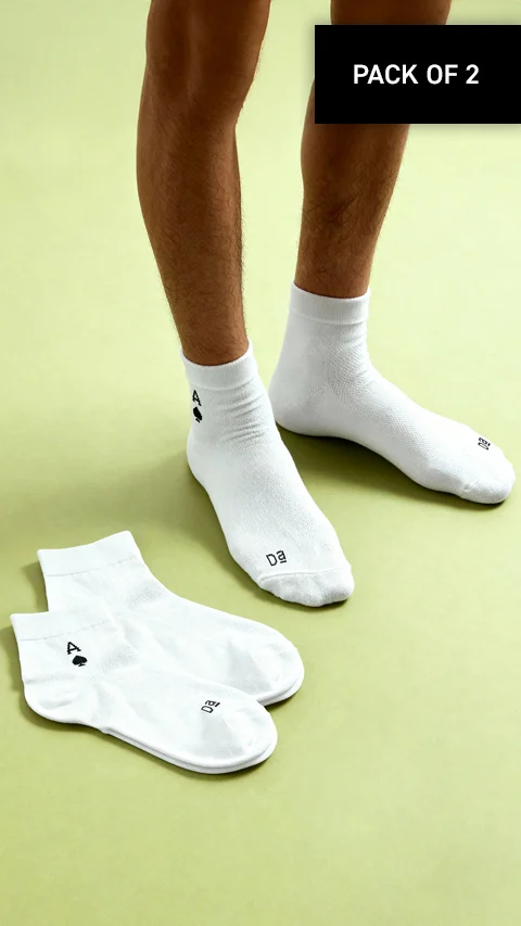 Aloe-Soft Motif Socks Ace White