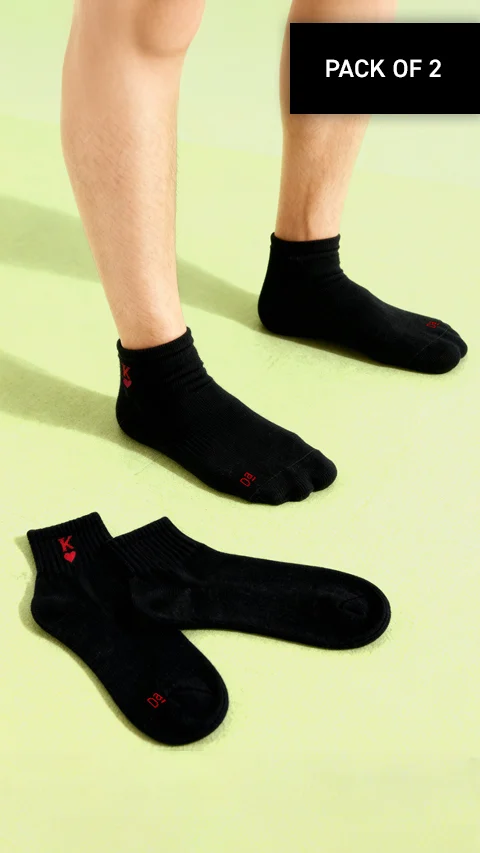 Aloe-Soft Motif Socks King Black