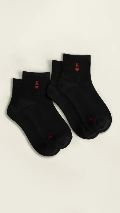 Aloe-Soft Motif Socks King Black